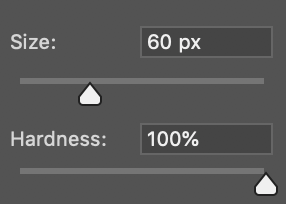 Brush size & hardness